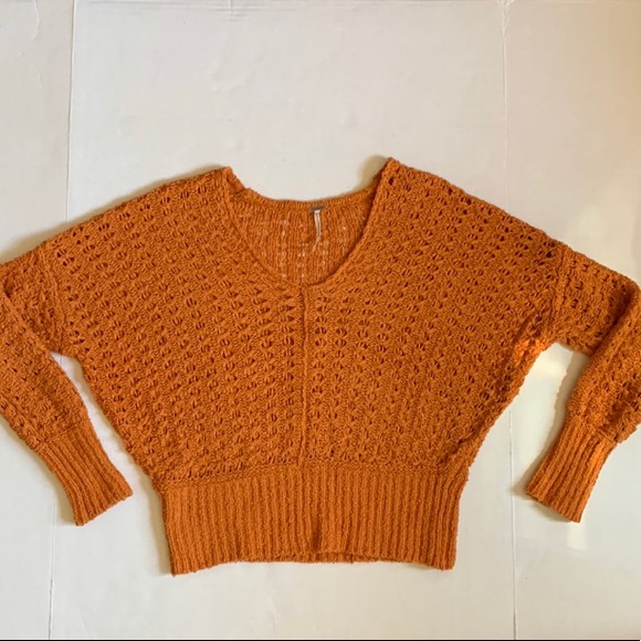 Free People Knitted Sweater Orange XS - Picture 4 of 10